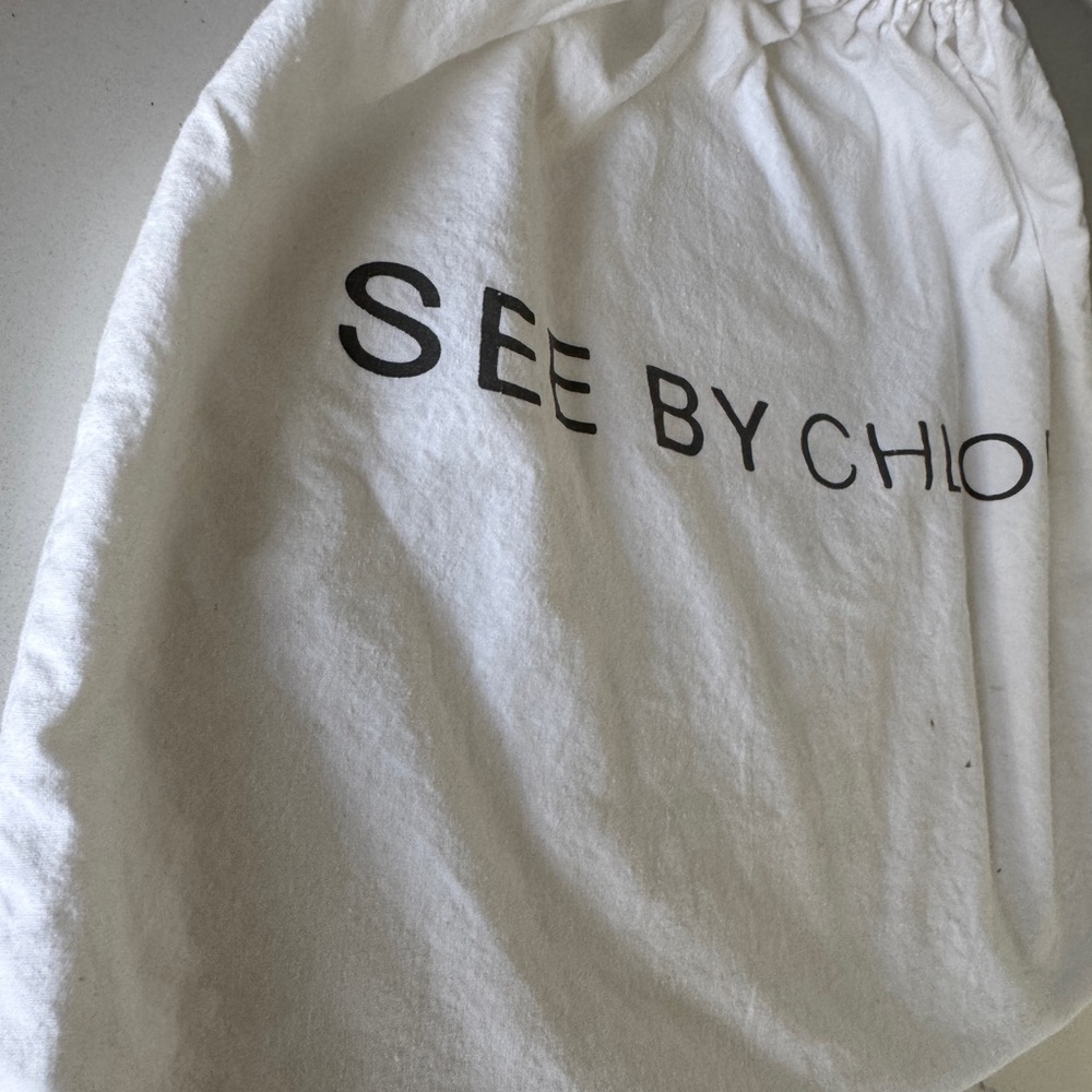 See by Chloé White Drawstring Bag with Pink Cords - Picture 3 of 8